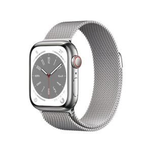 Apple Watch Series 8 GPS + Cellular 45mm Silver Stainless Steel Case with Silver Milanese Loop